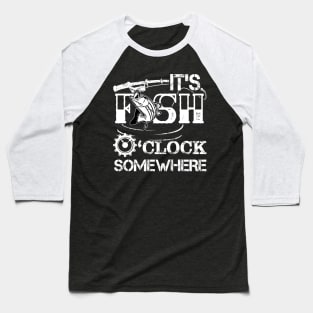 Papa It_s Fishing o_clock Somewhere T-Shirt Father_s Day Baseball T-Shirt